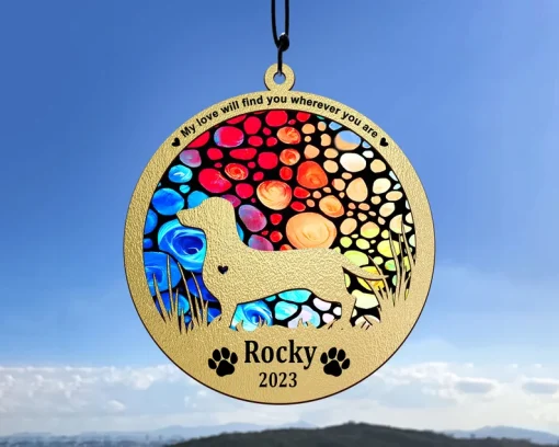 Pet Memorial Gift Rainbow Bridge Dog Suncatcher-4