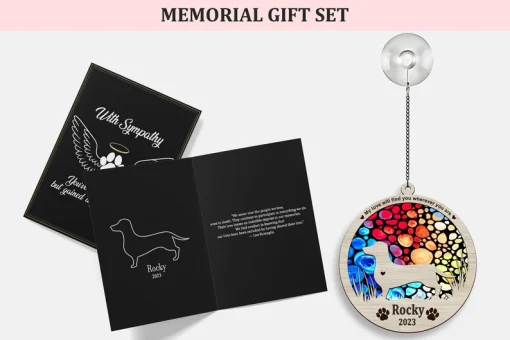 Pet Memorial Gift Rainbow Bridge Dog Suncatcher-6