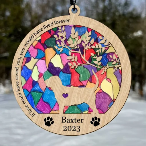 Pet Memorial Suncatcher A Heartfelt Gift for the Anniversary of Your Pet's Passing