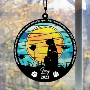 Pet Memorial Suncatcher A Personalized Anniversary Gift for Pet Lovers-1