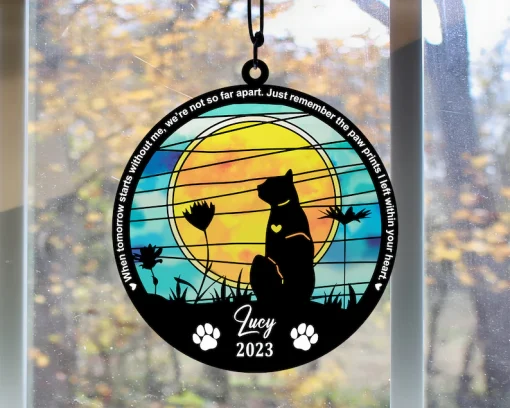 Pet Memorial Suncatcher A Personalized Anniversary Gift for Pet Lovers-1