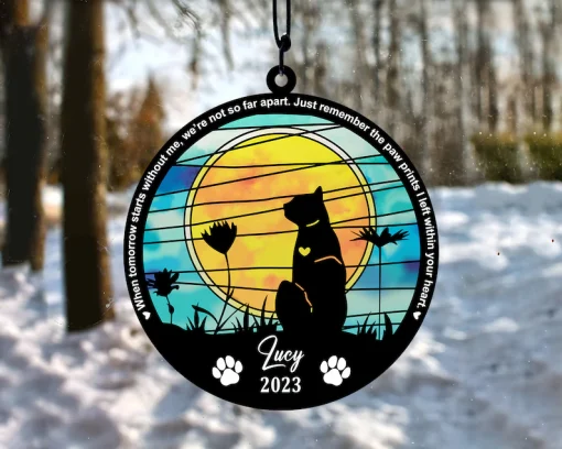 Pet Memorial Suncatcher A Personalized Anniversary Gift for Pet Lovers-3