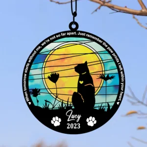 Pet Memorial Suncatcher A Personalized Anniversary Gift for Pet Lovers