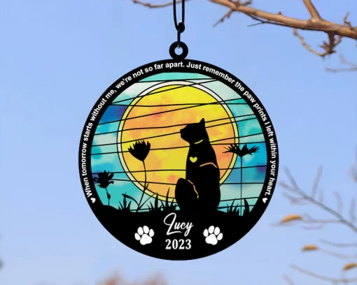 Pet Memorial Suncatcher A Personalized Anniversary Gift for Pet Lovers