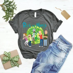 Portal Adventures Rick and Morty Family Group T-Shirt 2