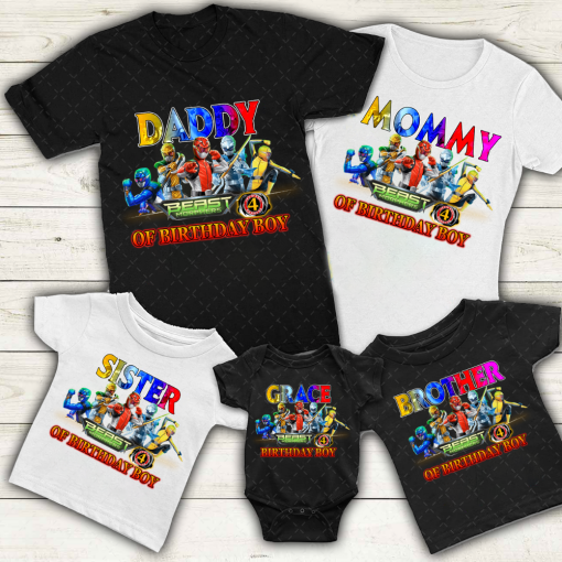 Power Ranger Birthday Family Matching Shirt