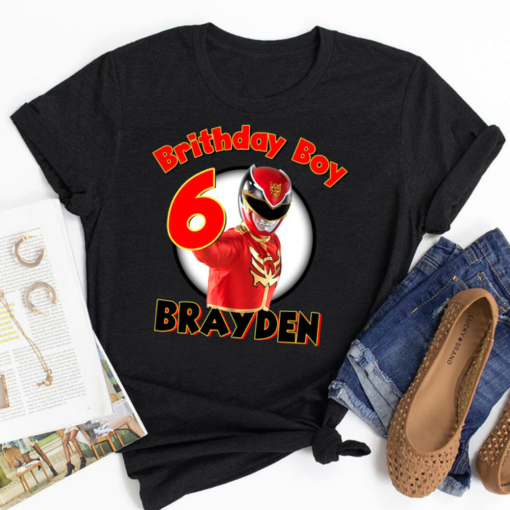 Power Ranger Custom Birthday Kids Tee