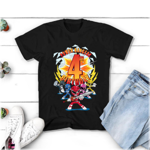 Power Rangers Custom 4th Birthday Boy Shirt