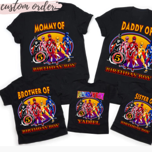 Power Rangers Family Party Shirt with Matching Designs