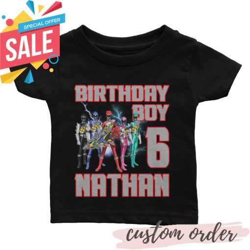 Power Rangers Group Shot 5th Birthday T-Shirt