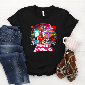 Power Rangers Group Shot Vintage Circle T-Shirt