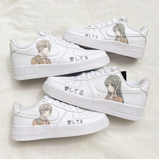 Rascal Does Not Dream of Bunny Girl Senpai - Sakuta and Mai Air Force 1 Custom Anime Shoes-1