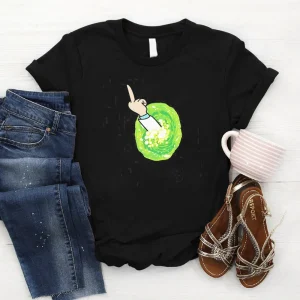Rick and Morty Cartoon Middle Finger T-Shirt