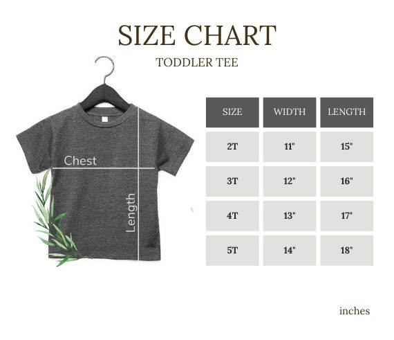Toddler Size Chart- Giftcustom