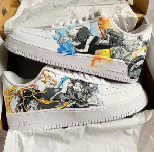 Tanjiro, Bakugo, Todoroki, and Yoriichi Air Force 1 Custom Anime Shoes