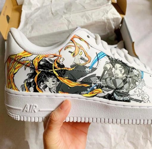 Tanjiro, Bakugo, Todoroki, and Yoriichi Air Force 1 Custom Anime Shoes-7