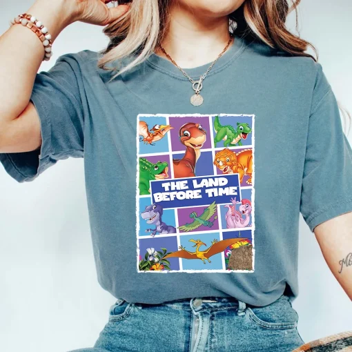 The Land Before Time Themed T-Shirt with Pastel Dino Friends Design 2