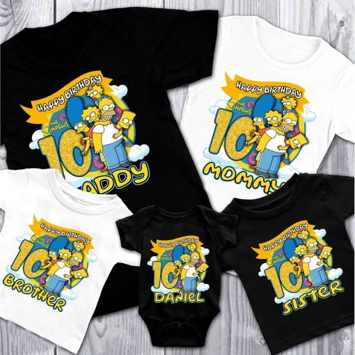 The Simpsons Family Birthday Celebration Tee 3