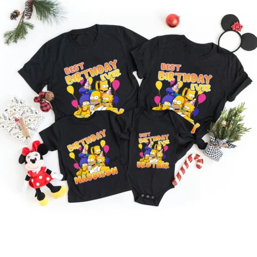 The Simpsons Family Fun Matching Birthday Celebration Shirts