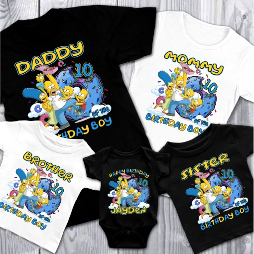 The Simpsons Family Matching shirts for Birthday Party 3