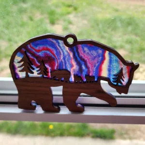Wooden Bear and Cubs Sun Catcher A Thoughtful Gift for Mom-5