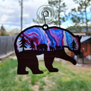 Wooden Bear and Cubs Sun Catcher A Thoughtful Gift for Mom-6