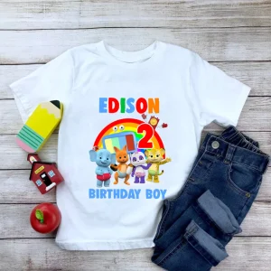 Word Party Birthday Shirt for Boys - Personalized with Your Favorite Character 2