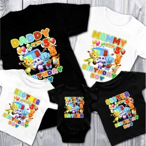 Word Party Birthday Shirt for Boys - Personalized with Your Favorite Character 3