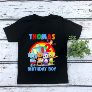 Word Party Birthday Shirt for Boys - Personalized with Your Favorite Character