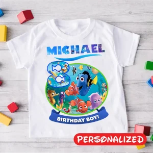 Personalized Finding Nemo and Finding Dory Birthday Shirt