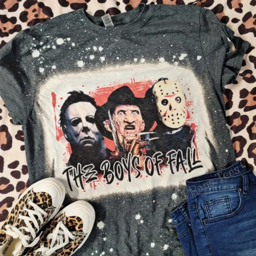 Halloween Shirt: Retro Floral Scream, Jason, Michael, Freddy, Horror Movie Gift