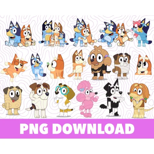 Bluey Cipart Png, Bluey Dog Png, Bluey Svg, Bluey Transparent Backgrounds, Bluey Characters, Bluey Fots, Bluey digital Files, Bluey PNG