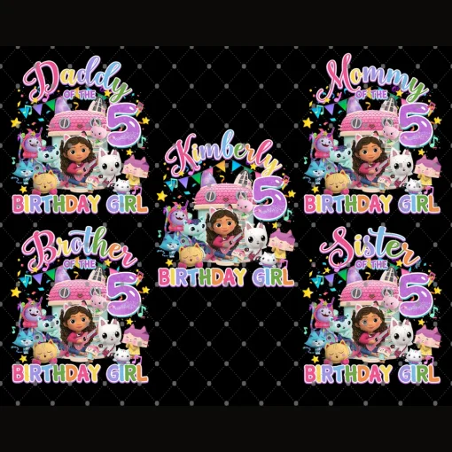 Custom Dollhouse Inspired Birthday PNG Bundles