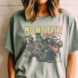 Halloween Shirt: Retro Monster Mash Comfort Colors Tee-6