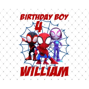 Custom Spidey and His Amazing Friends Birthday PNG Bundles,- Boy's Spidey Birthday Shirt Png, Custom Birthday Gift Png, Sublimation Design