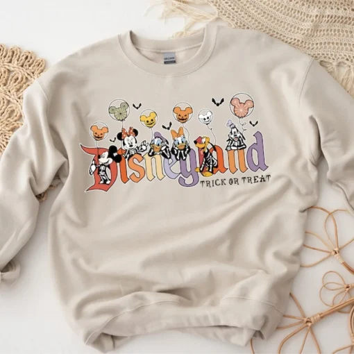 Vintage Disneyland Halloween Trick Or Treat Shirt Hoodie Sweatshirt-2