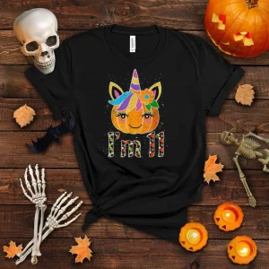 11 Years Old Unicorn Pumpkin Cute Design Birthday Halloween T Shirt