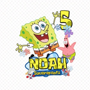 Personalized SpongeBob Birthday Png, Custom Digital Download