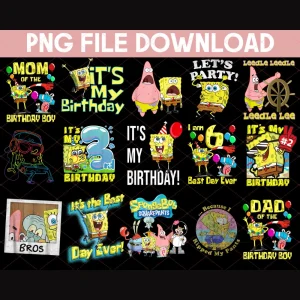 SpongeBob SquarePants PNG Bundle, Mademark png, Funny png, Sublimation Design, digital download