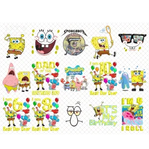 Mademark x SpongeBob SquarePants PNG Bundle, Sublimation Design