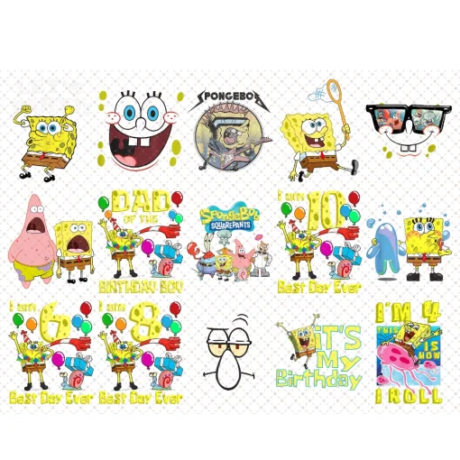 Mademark x SpongeBob SquarePants PNG Bundle, Sublimation Design