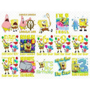 Introducing the Mademark x SpongeBob SquarePants PNG Bundle, Sublimation Design Collection!