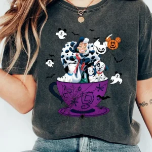 Vintage Disney Villians Cruella de Vil Cup Halloween Shirt-2