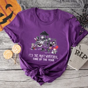 Halloween Shirt: Wonderful Time, Horror Movie Killers Graphic Tee-3