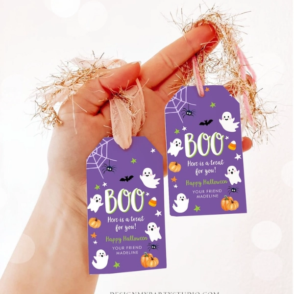 Editable Halloween Favor Tag Boo Gift Tags Costume Party Trick Or Treat Favor Tag Birthday Party Download Printable Template