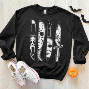 Knives Horror machete Movie Friday Halloween Goth Evil Shirt-1