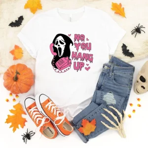 No You Hang Up Shirt, Ghostface Halloween Shirt-2