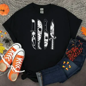 Knives Horror machete Movie Friday Halloween Goth Evil Shirt
