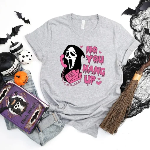 No You Hang Up Shirt, Ghostface Halloween Shirt-3