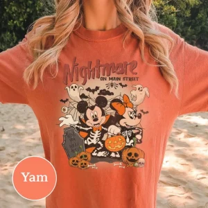 Disney Halloween Shirt: Vintage Comfort Colors T-shirt, Nightmare On The Main Street